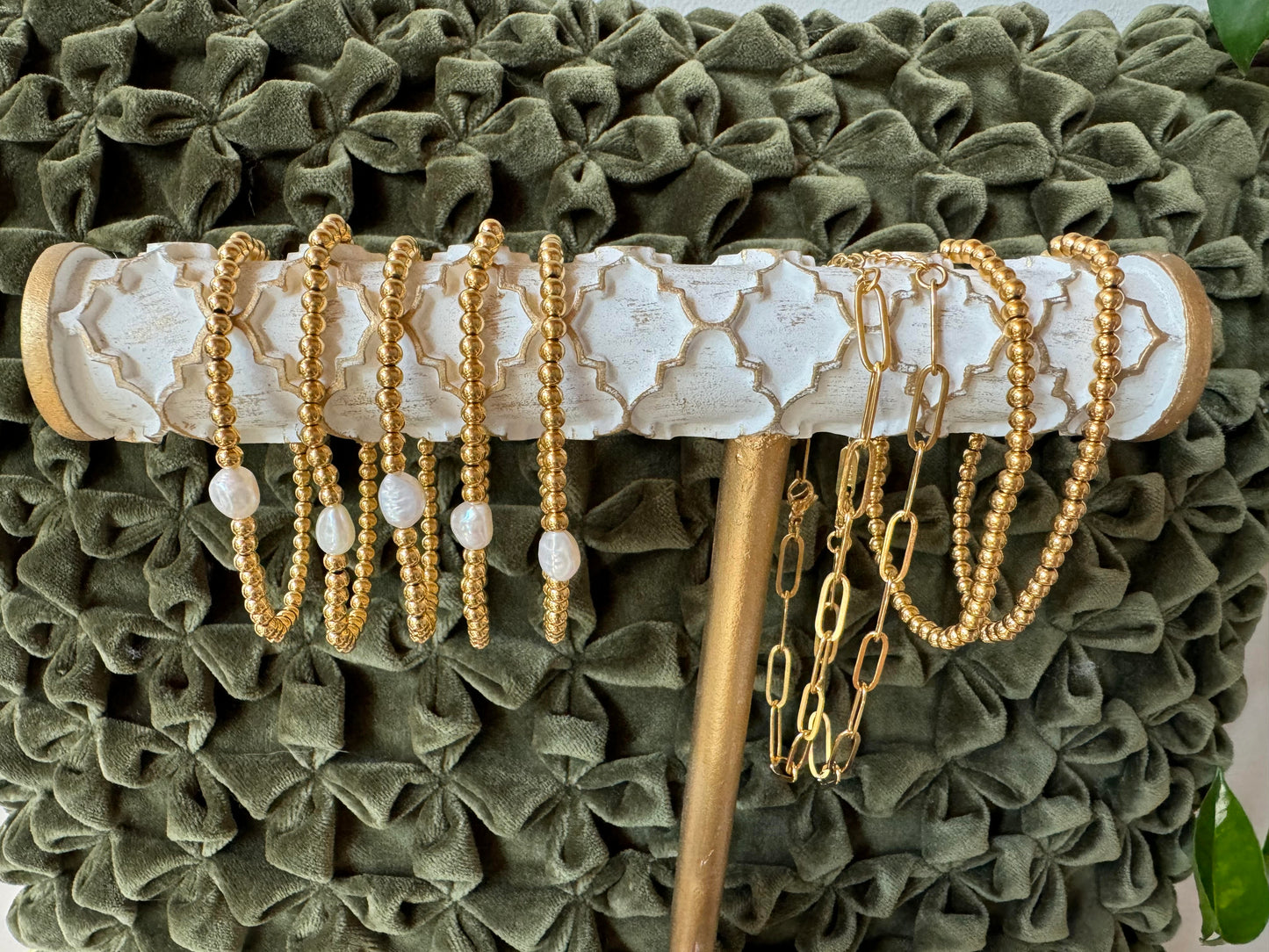 18K Beaded Stackable Bracelet