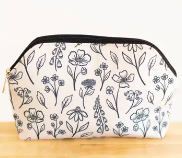 Ivory Pressed Zipper Pouch