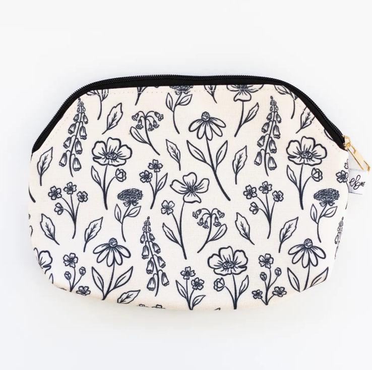 Ivory Pressed Zipper Pouch