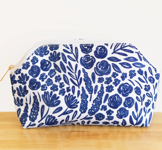 Porcelain Floral Zipper Pouch