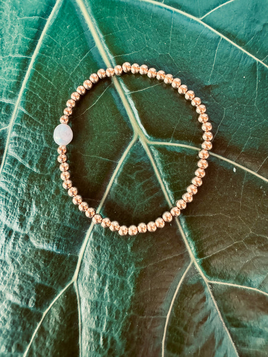 18K Pearl & Bead Stackable Bracelet